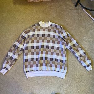 Vintage Bonworth Checkered Sweater Mock Neck - Men’s Medium